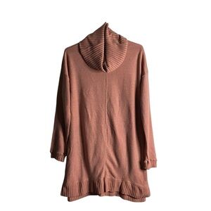 Lulus Women's Coral Cowl Turtleneck Tunic Sweater
